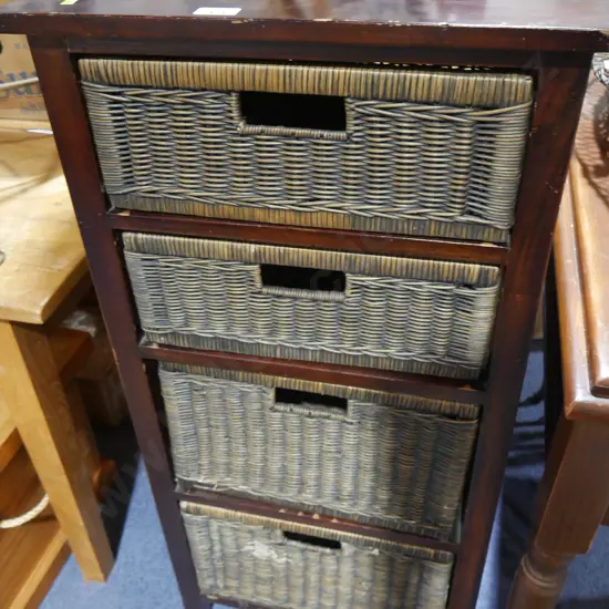 Wicker drawer unit