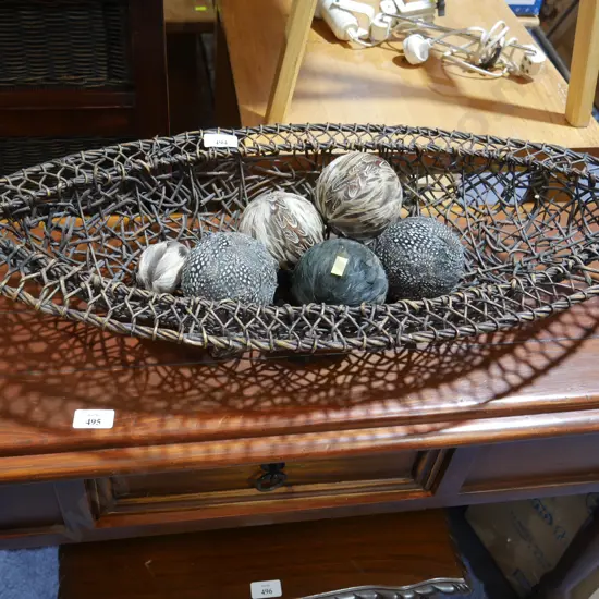 Basket and feather balls