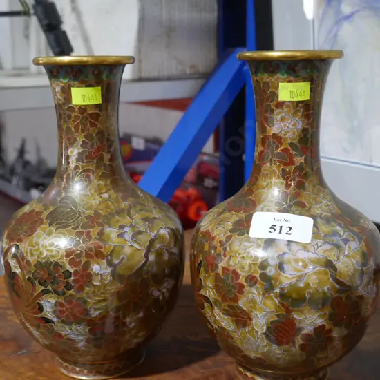 Pair of cloisonne vases