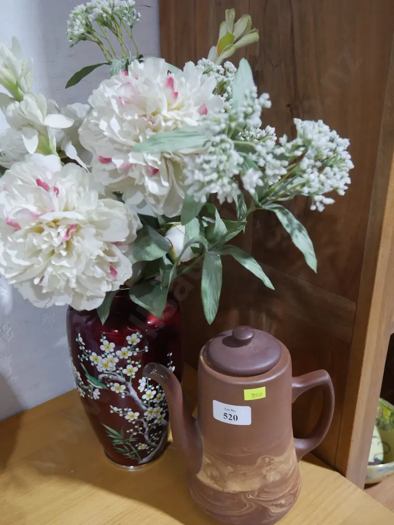 Te Rona pottery coffee pot, and vase Image 1++