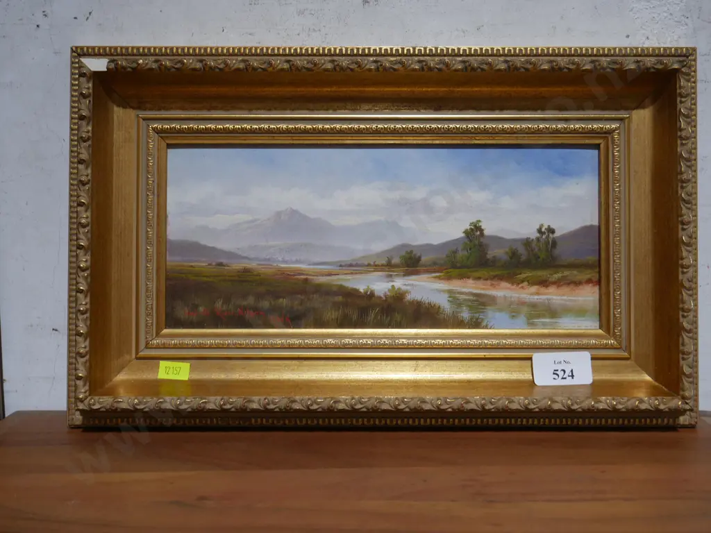 Wai-iti river, Nelson oil painting H. W. K Image 1++