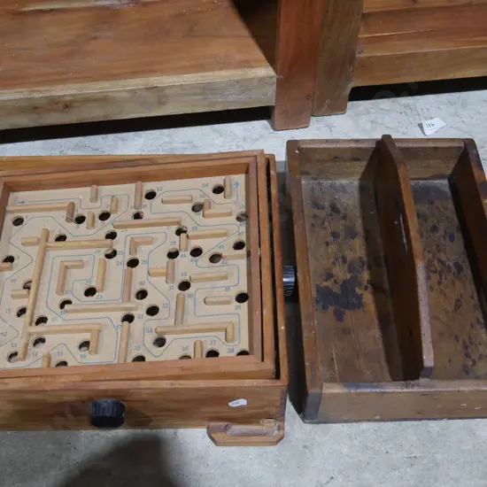 Vintage marble game, cutlery tray