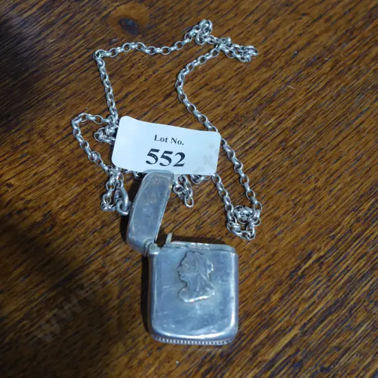 Stirling silver match striker and chain