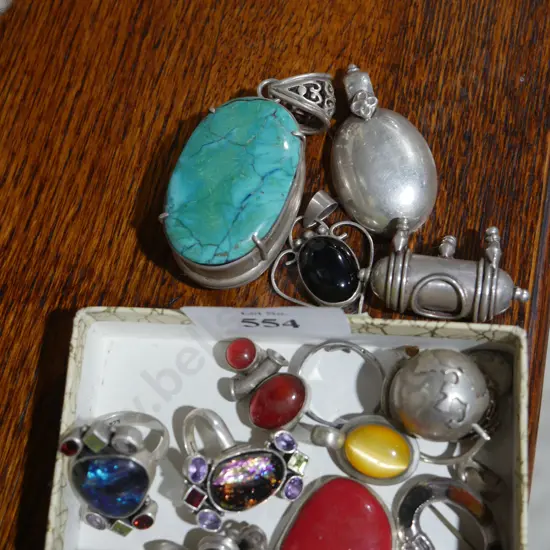 Assorted silver items