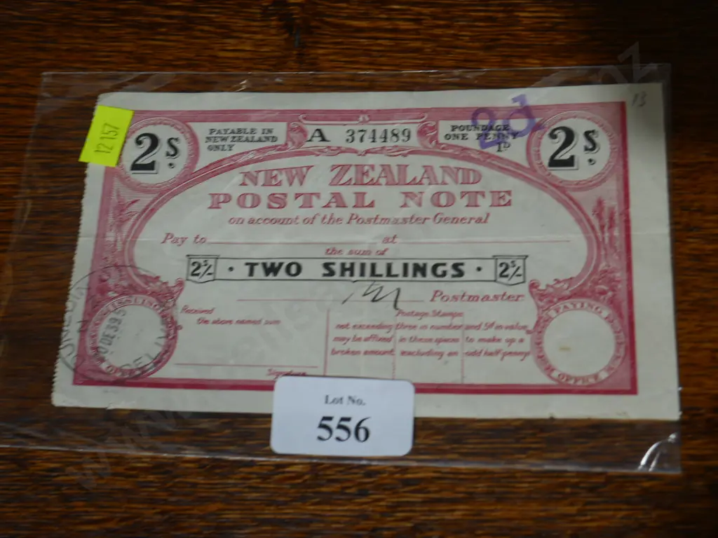 New Zealand two shilling postal note Image 1++