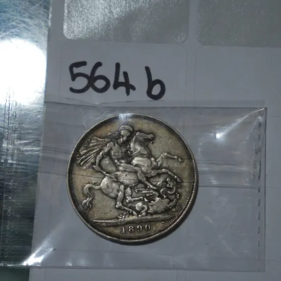 1890 Silver British crown coin