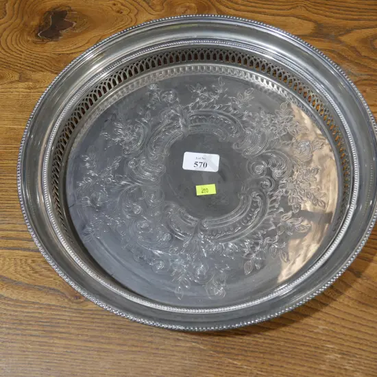 Silver plated serving tray