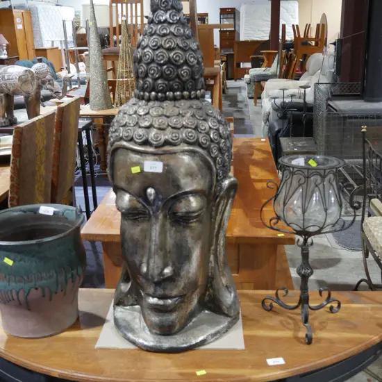 Buddha head sculpture