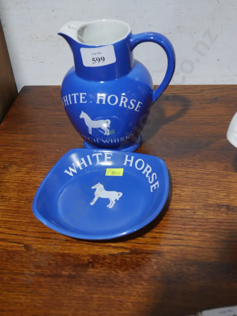 White horse whiskey jug and dish Image 1++