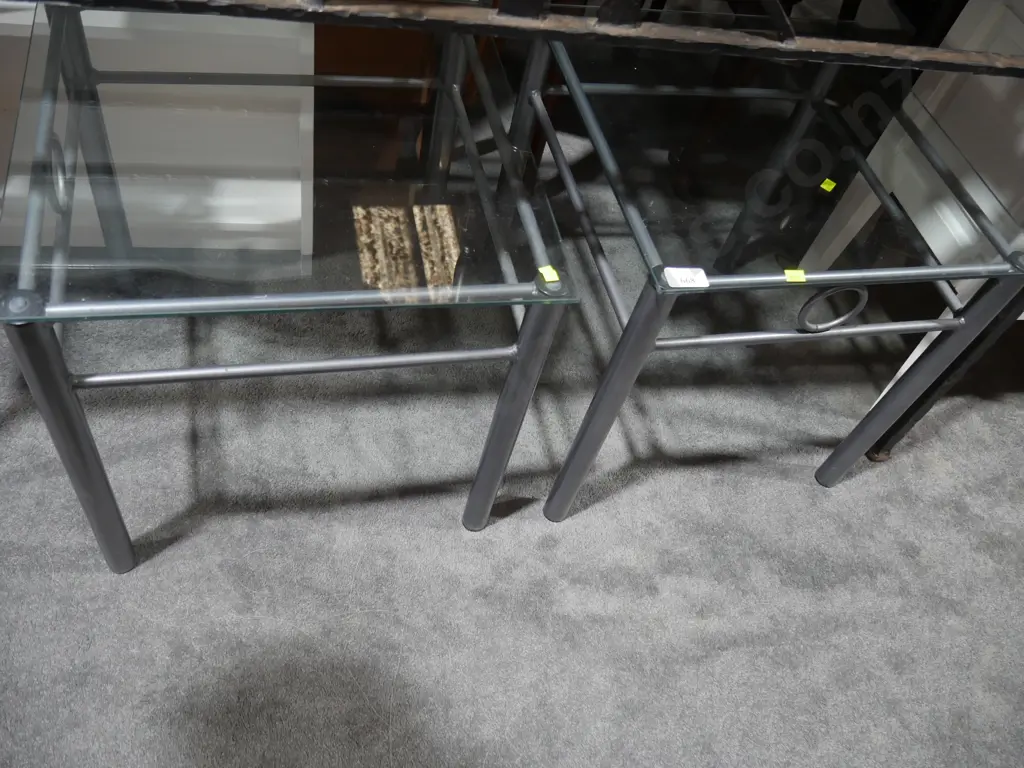 Two glass top occasional tables Image 1++