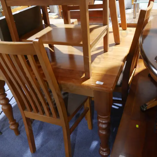 Square dining table and four chairs