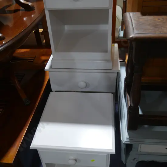 3 white bed sides