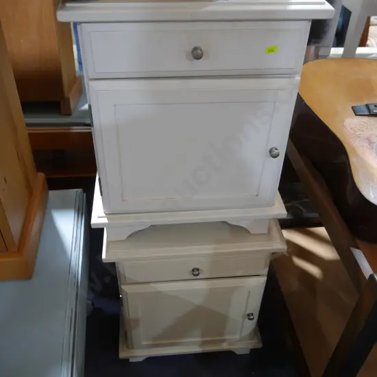 Pair of white bedside cabinets