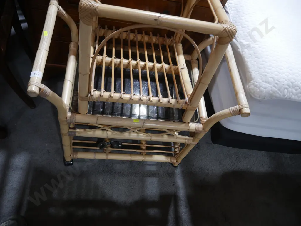 Cane glass top side tables Image 1++