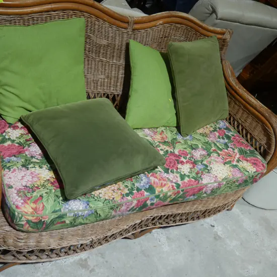 Cane two seater sofa