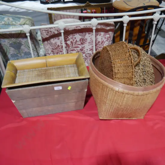 Cane baskets etc