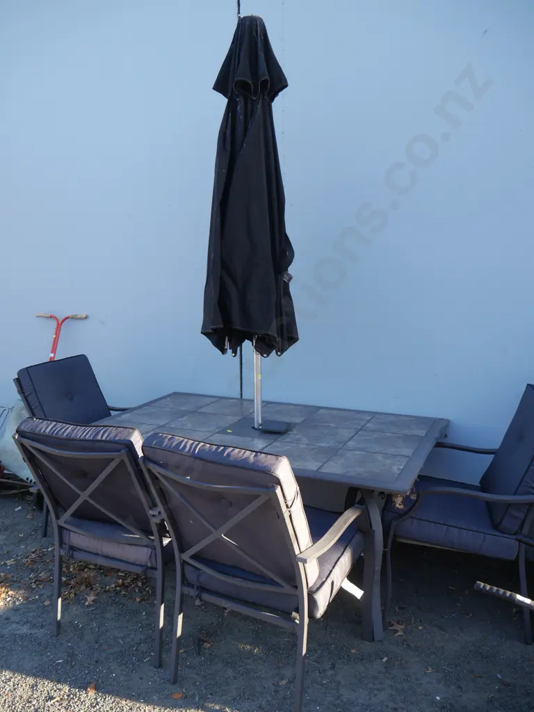 Tile top outdoor table set Image 1++