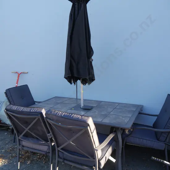 Tile top outdoor table set