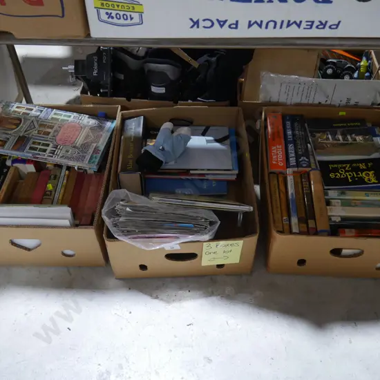 3 boxes of books