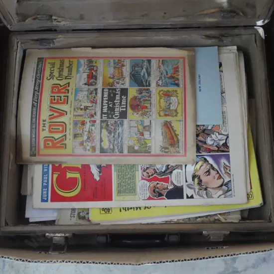 Briefcase of comics etc