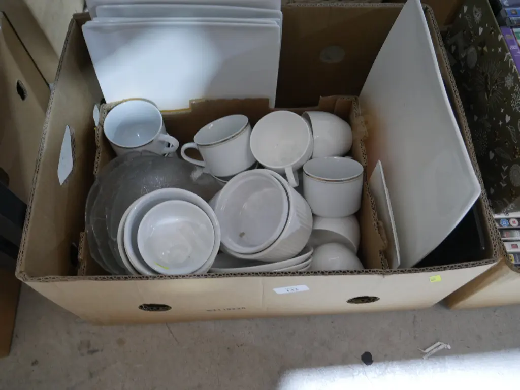 White cups and plates Image 1++