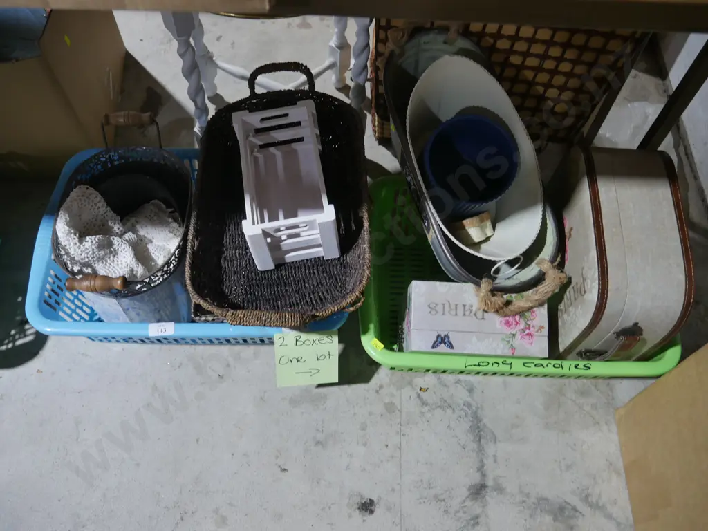 Cane baskets, tin planters etc Image 1++