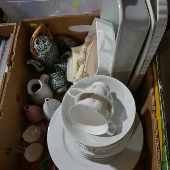 China, white dinnerware etc