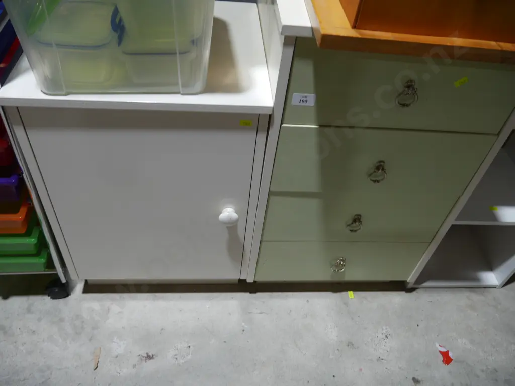 Bedside cupboard and small chest of drawers Image 1++