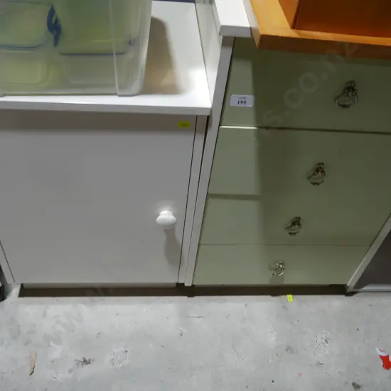 Bedside cupboard and small chest of drawers