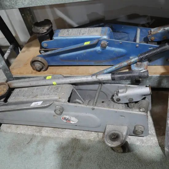 Two trolley jacks