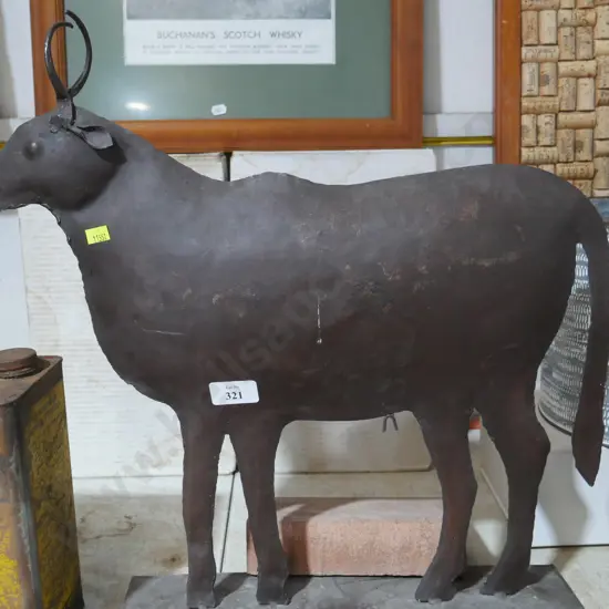 Metal cow ornament