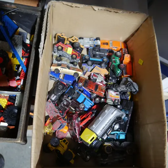 Box of toy cars