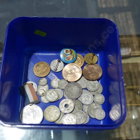 Assorted coins etc