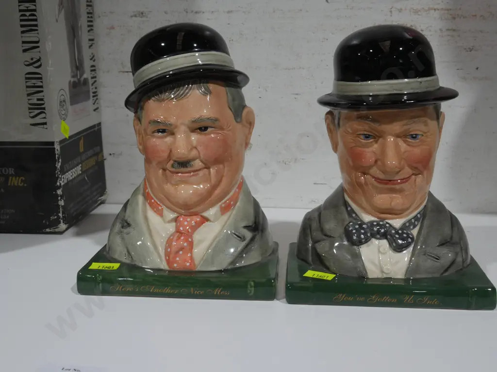 Royal Doulton Laurel and Hardy bookends Image 1++
