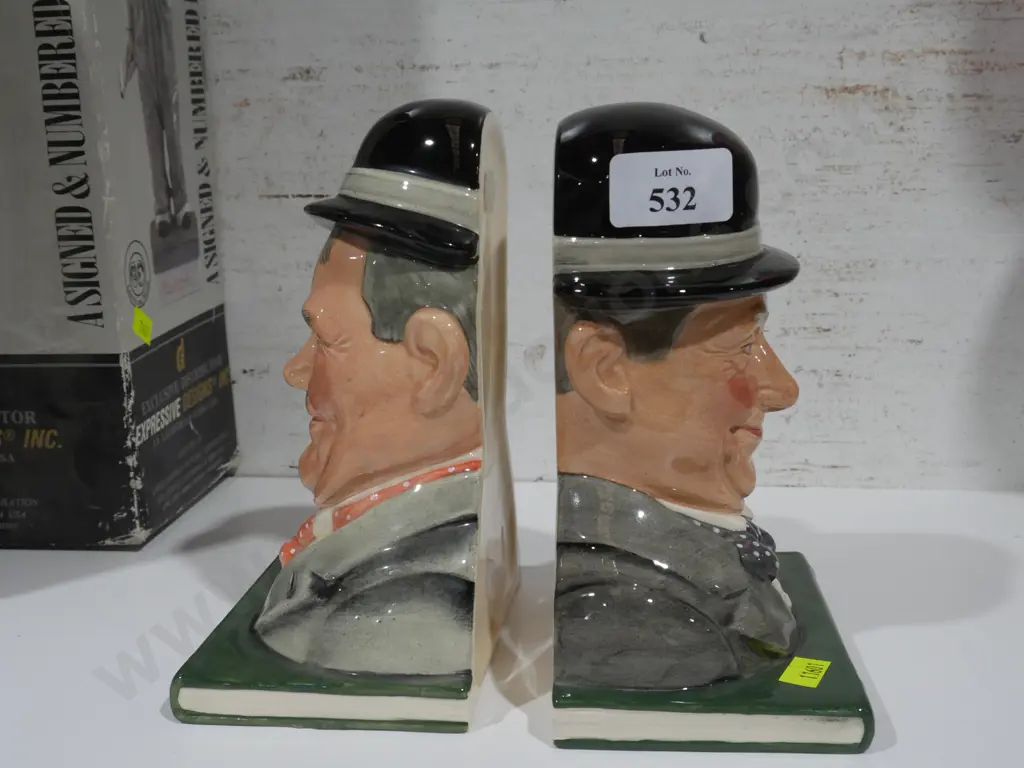 Royal Doulton Laurel and Hardy bookends Image 1++