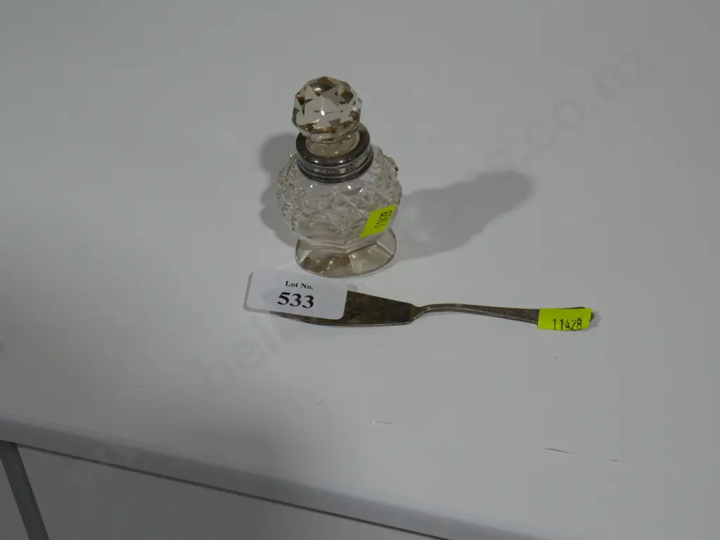Stirling silver top scent bottle etc Image 1++