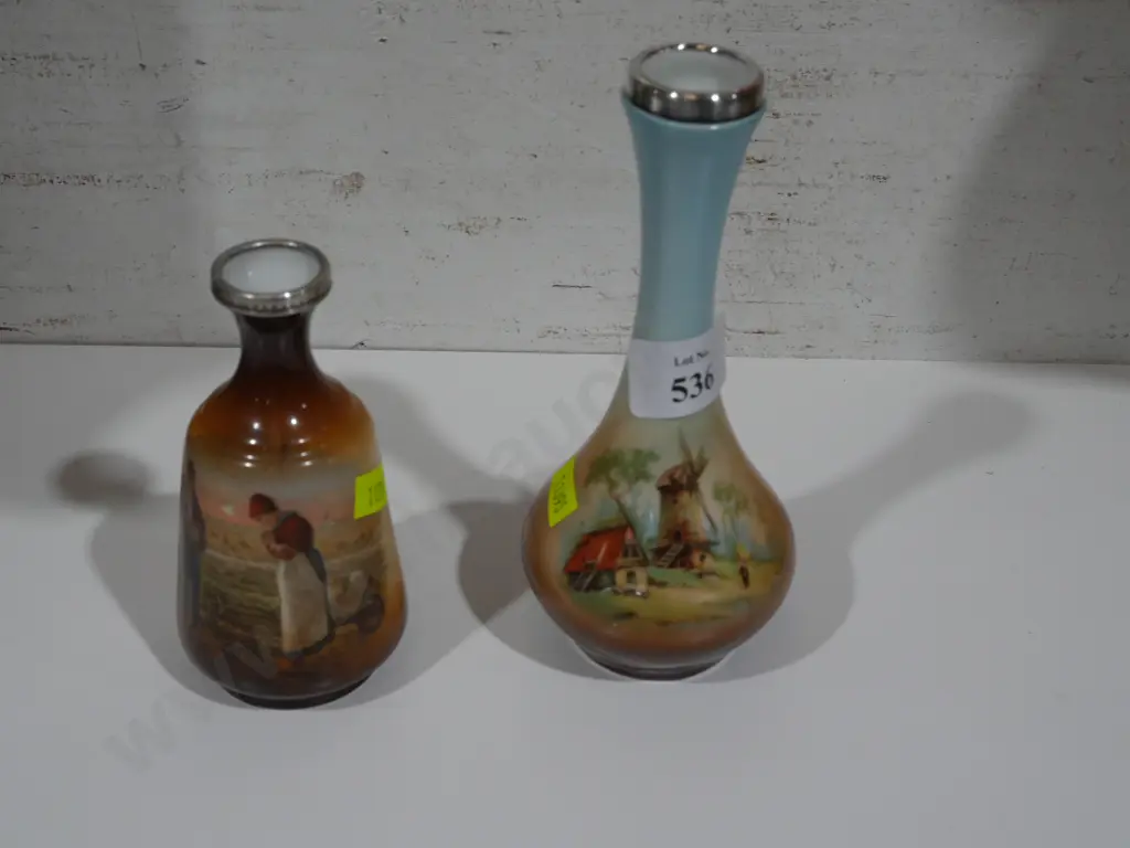 Sterling silver topped vases Image 1++