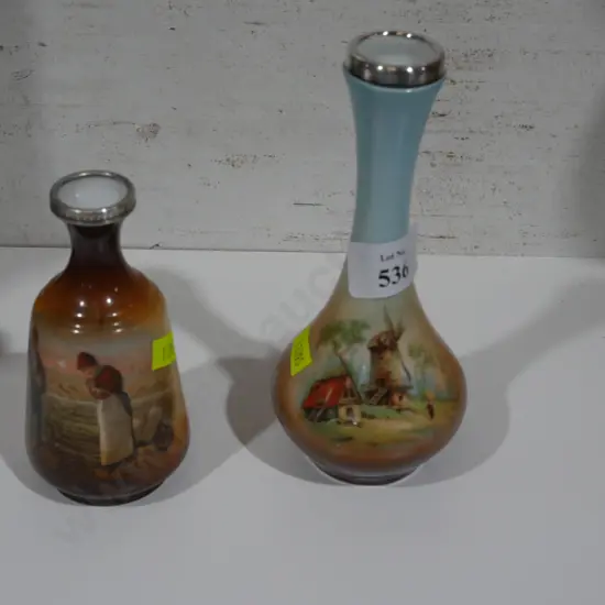 Sterling silver topped vases