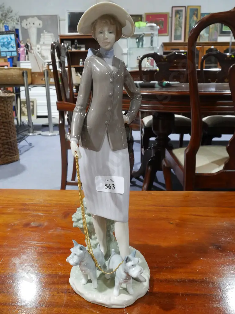 Lladro figurine – walking the dogs Image 1++