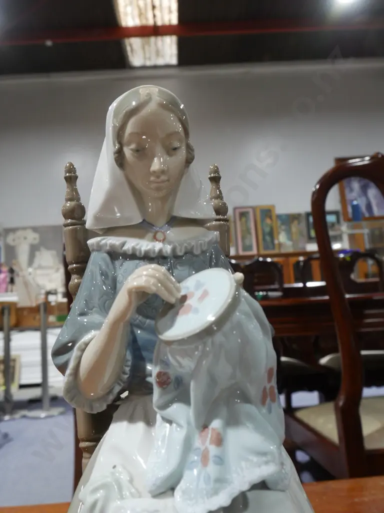 Lladro figurine - sewing lady Image 1++
