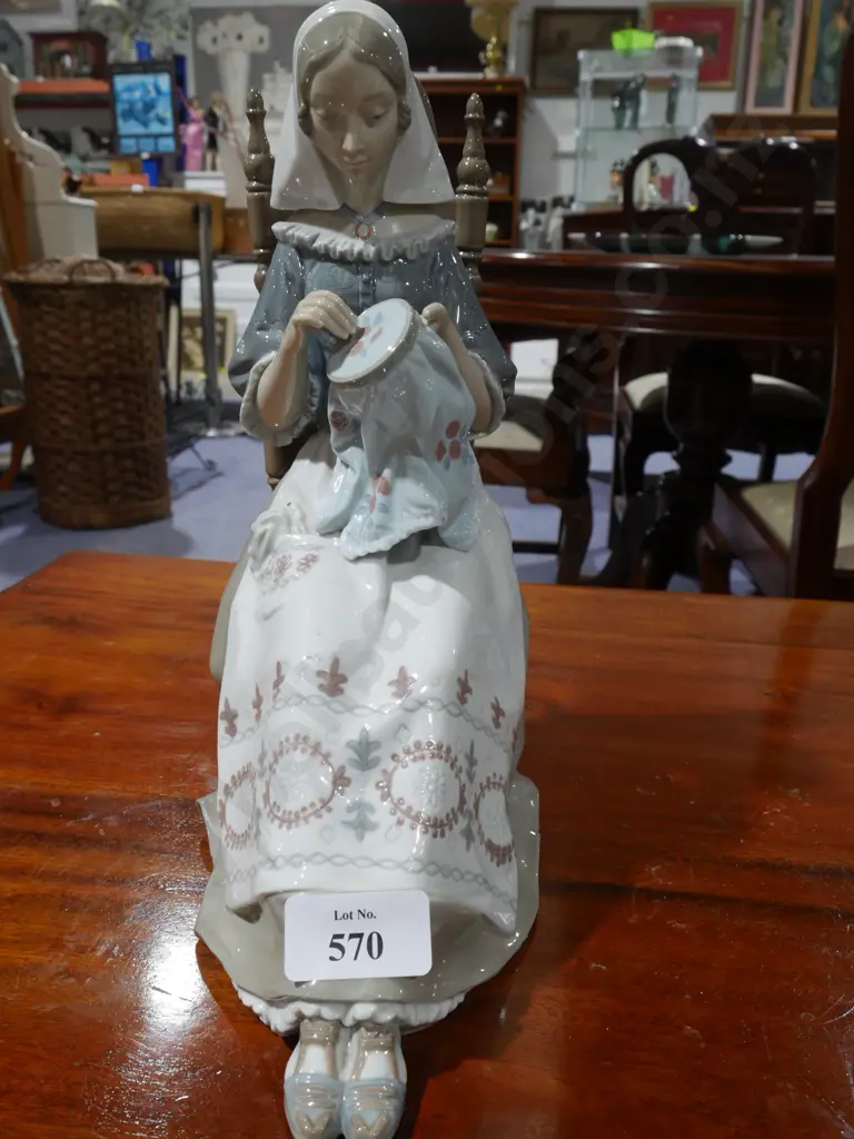 Lladro figurine - sewing lady Image 1++
