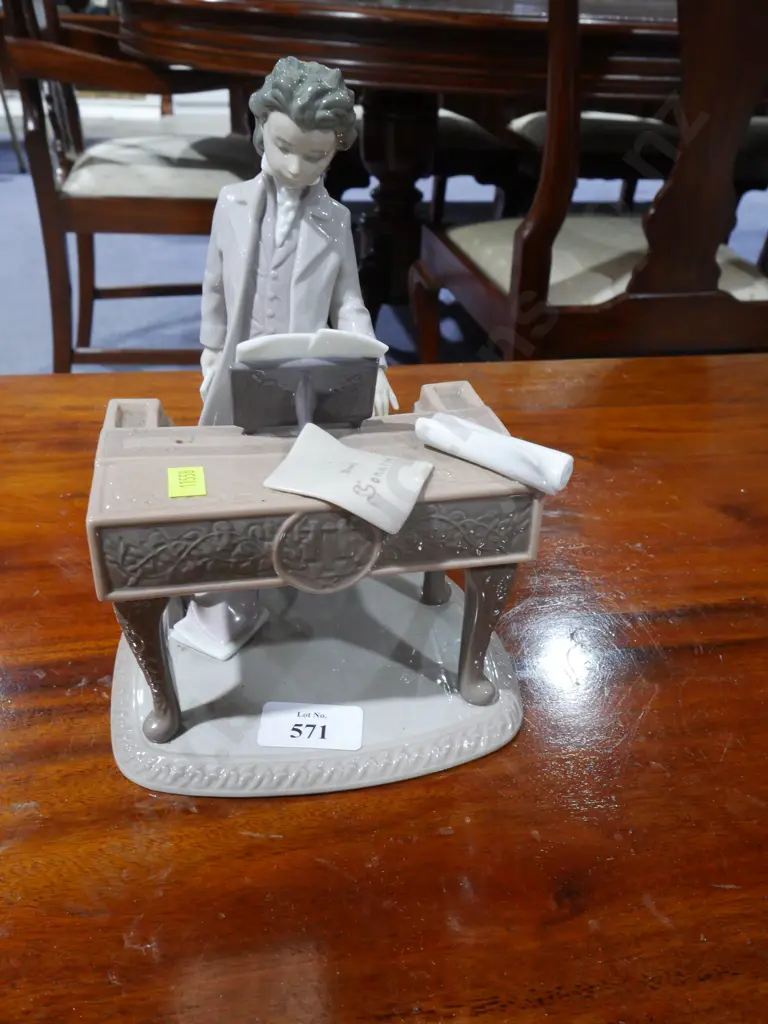 Lladro figurine – Beethoven playing piano Image 1++