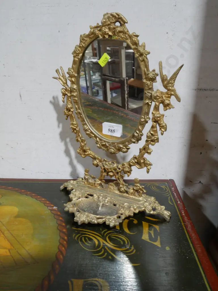 Brass table mirror Image 1++