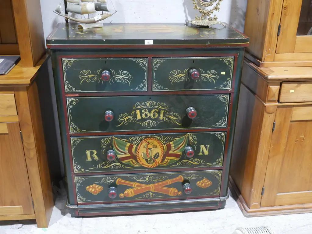Painted captains chest of drawers Image 1++