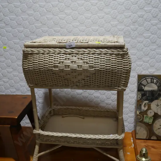 Wicker sewing basket
