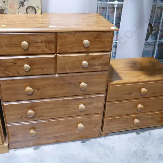 Chest of drawers and bedside drawer