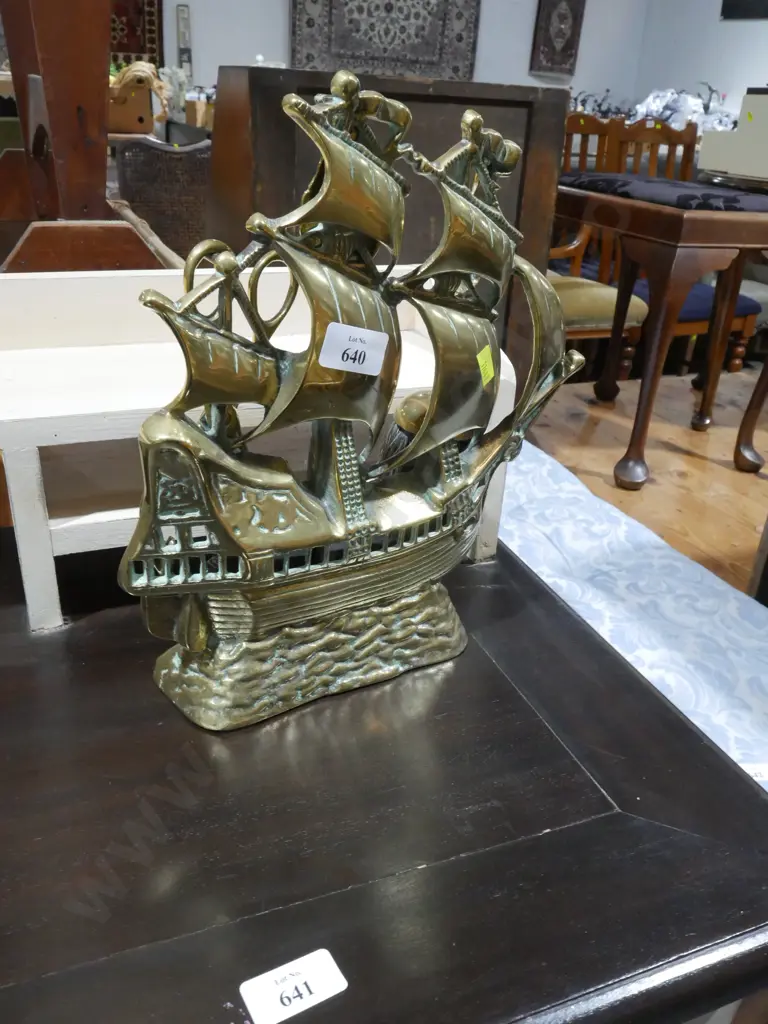 Brass ship fireside tool set Image 1++