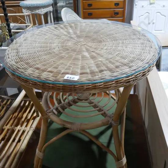 Cane occasional table