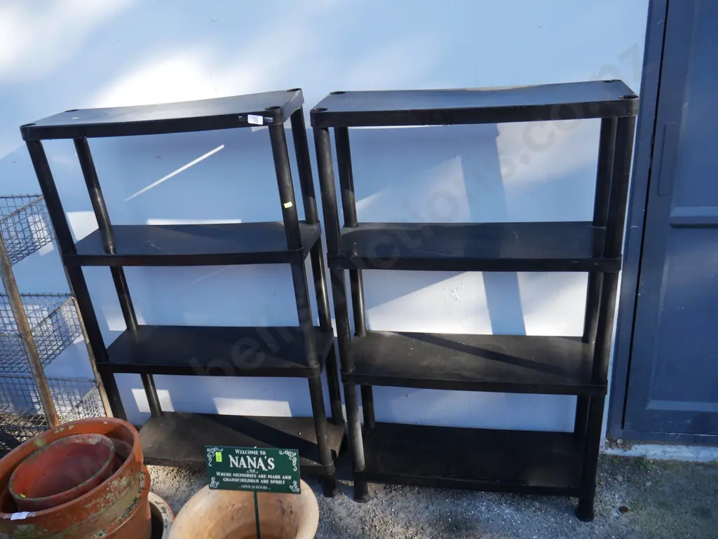 2 black plastic shelves Image 1++