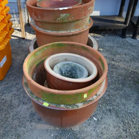Assorted plant pots